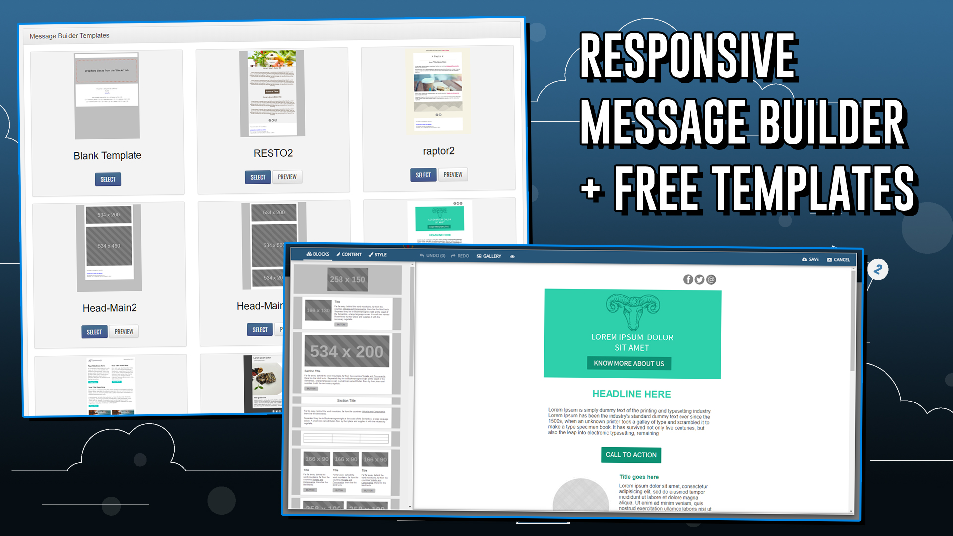 Responsive Message Builder + Free Templates